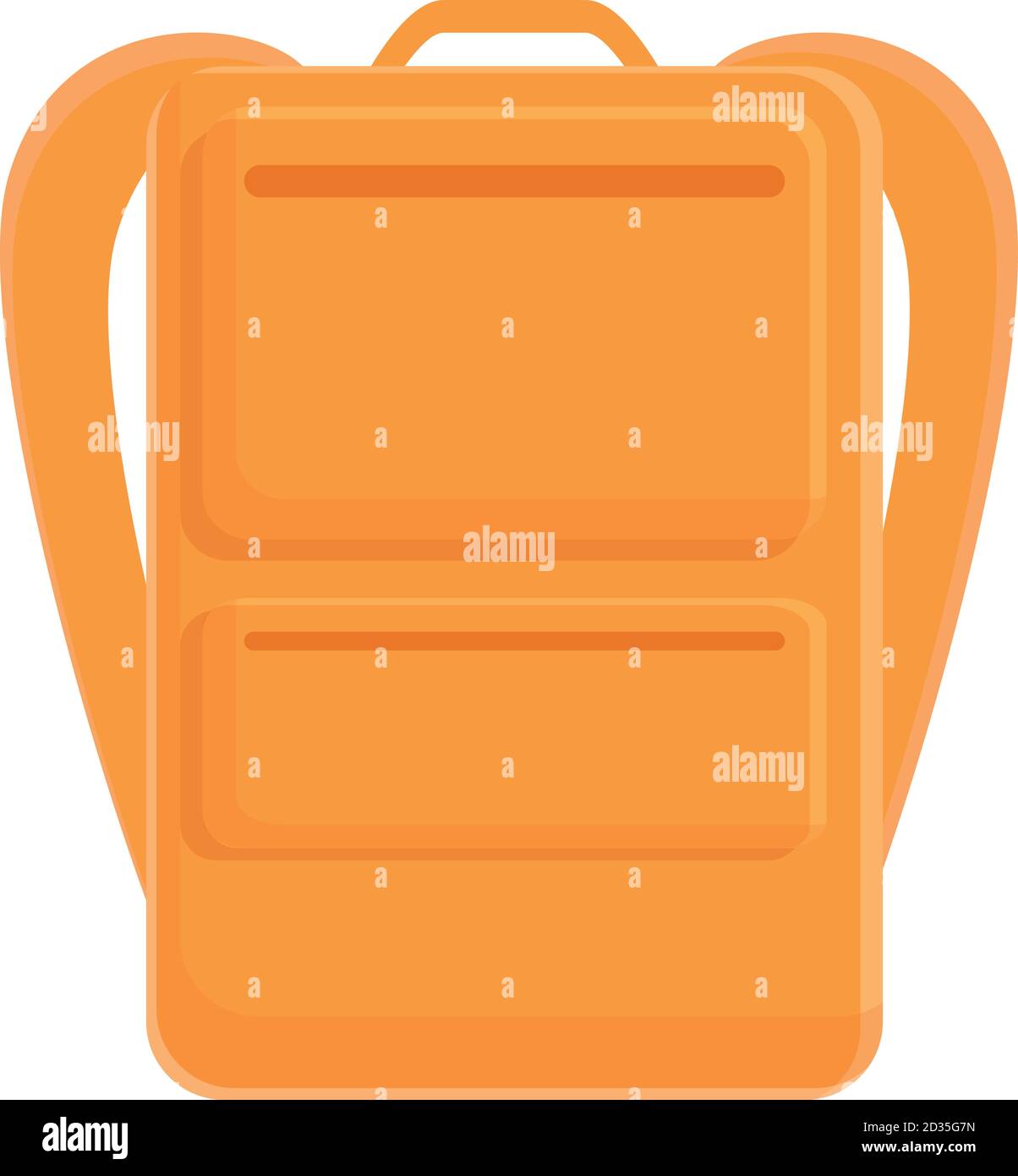 Orange laptop backpack icon. Cartoon of orange laptop backpack vector