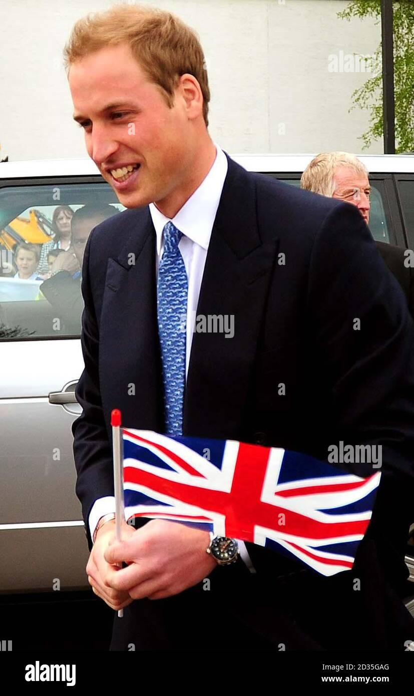 Prince William visits the World Headquarters of JCB, one of the world's largest manufacturers of construction equipment, to mark the production of the company's 750,000th machine in Rocester, Staffordshire. Stock Photo
