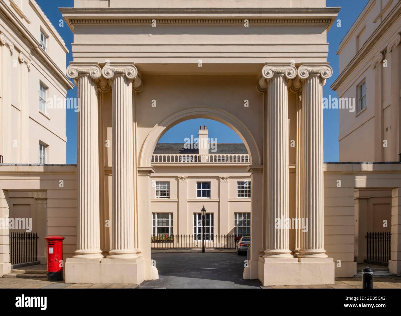 London, Camden, Cumberland Terrace & Mews: an exclusive street of luxury townhouses & converted carriage houses off Regent's Park, by John Nash Stock Photo
