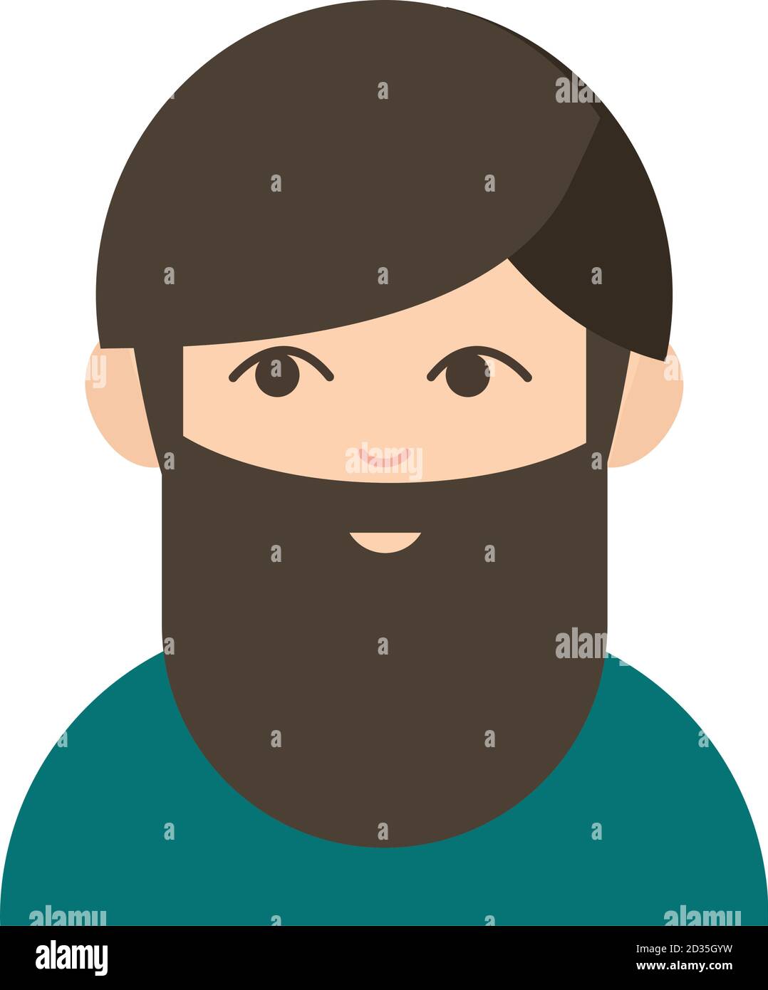 bearded man portrait cartoon flat icon vector illustration Stock Vector ...