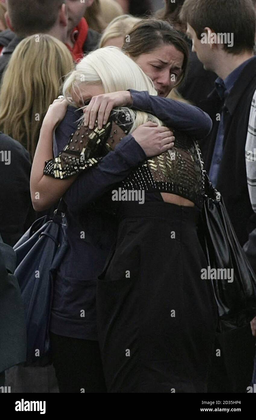 Friends and relatives at the funeral of Shane Clancy at the Church of