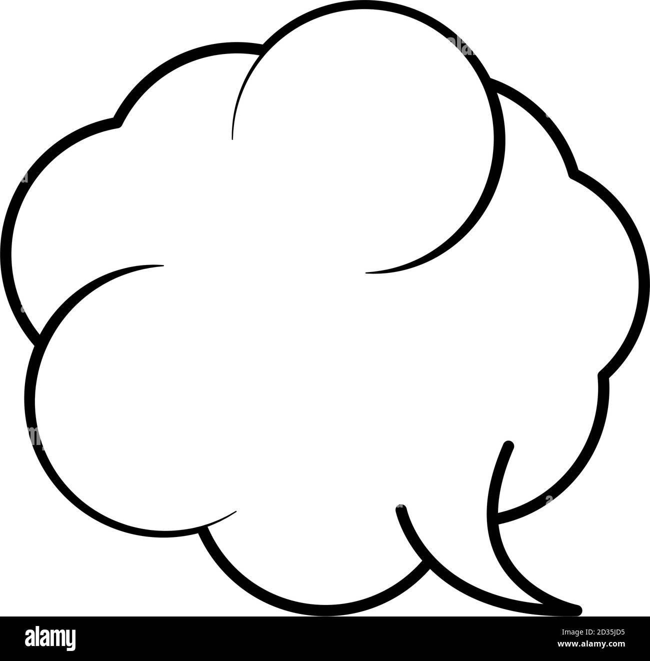 speech bubble shaped cloud pop art comic style, line icon vector ...