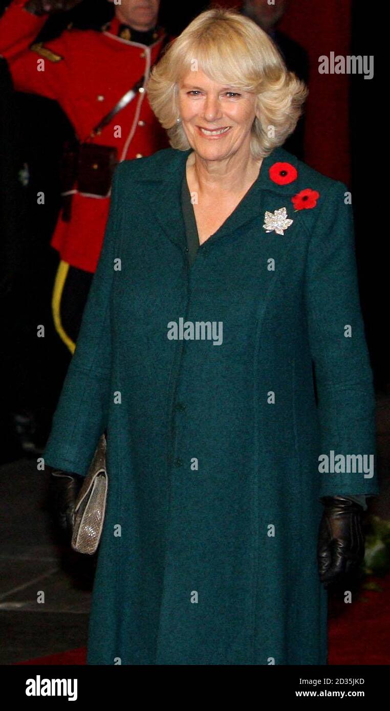 The Duchess of Cornwall at a welcome Ceremony to Canada in hers and the Prince of Wales' honour which was held at the Mile One Stadium in the Canadian city of St John's on the first day of their visit to Canada. Stock Photo