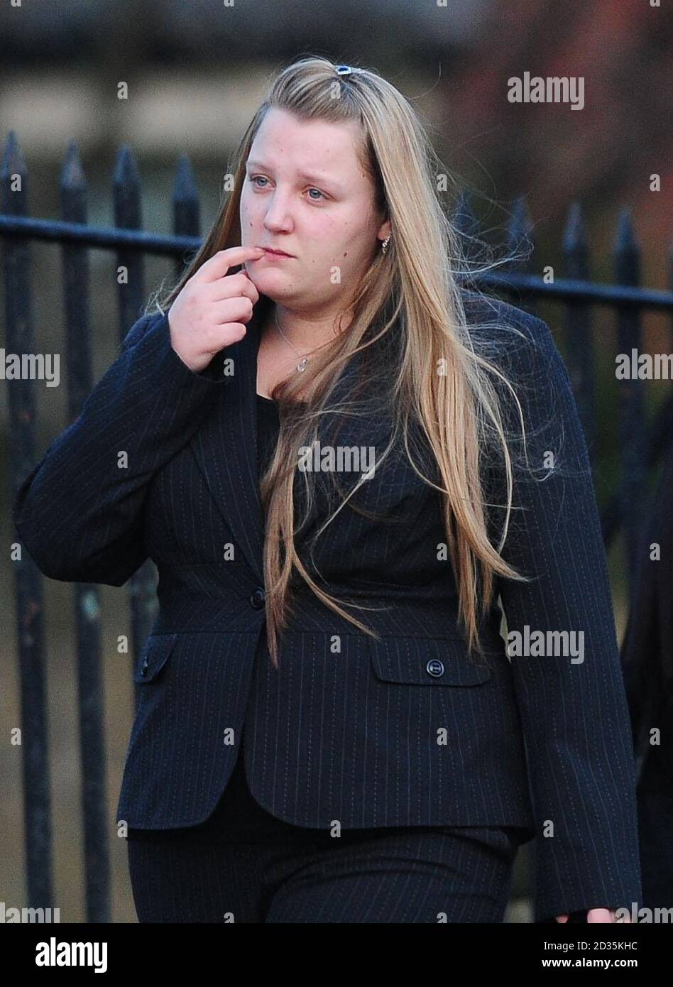 Lorna Roney, the wife of of Lance Corporal Christopher Roney, 23, at his funeral at Holy Trinity Church in Southwick, Sunderland. The soldier of 3rd Battalion The Rifles, died on December 22 of wounds suffered the previous day in Sangin, Northern Helmand, Afghanistan. Stock Photo