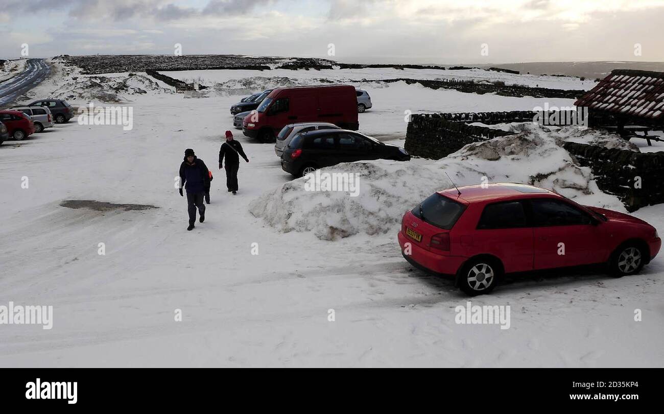 Winter weather on the high ground of the North Yorkshire Moors near Kirbymoorside as ice and snow again forecast for many parts of the UK this week. Stock Photo