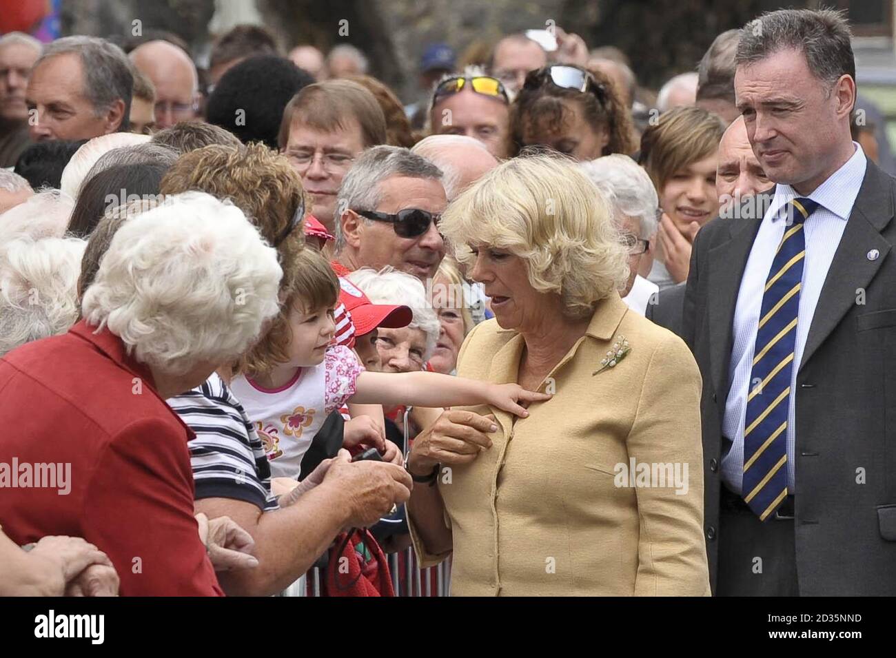 The Duchess Of Cornwall Is Greeted By A Young Girl In The Crowd As The Prince Of Wales And The Duchess Of Cornwall Visited Tenby As Part Of The Prince S Annual Summer