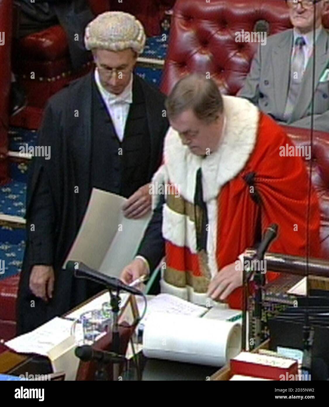 John Prescott is introduced to the House of Lords in London, taking on the title of Baron Prescott of Kingston-upon-Hull. Stock Photo