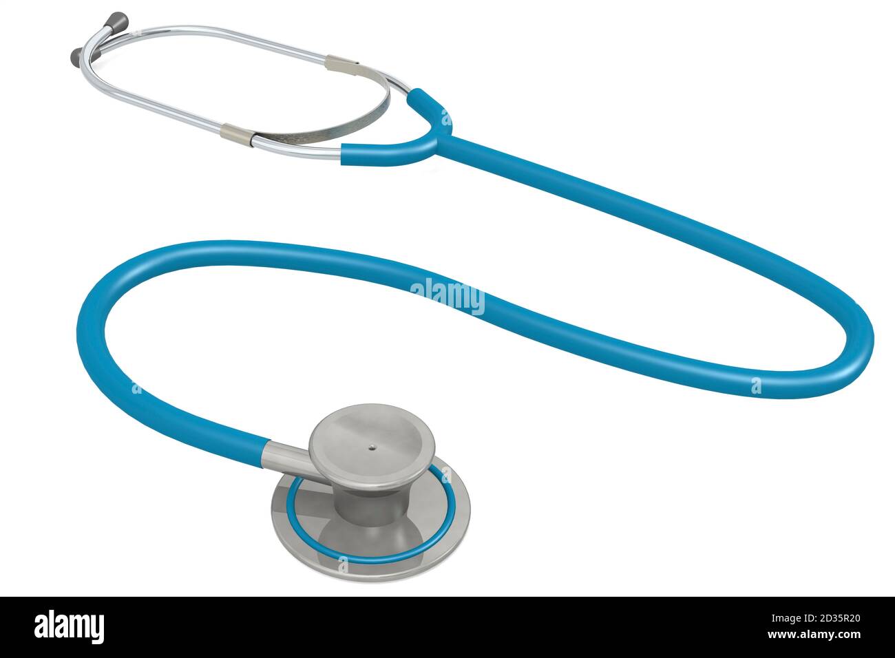 Blue stethoscope isolated on white background, 3D rendering Stock Photo ...