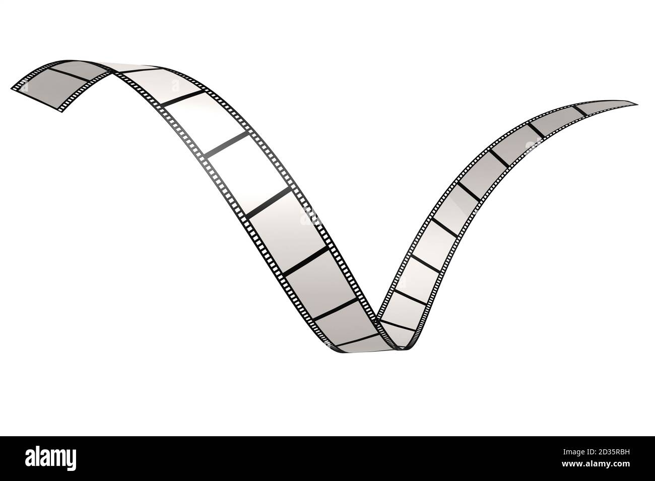 Old retro film strip with empty frames, 3D rendering Stock Photo