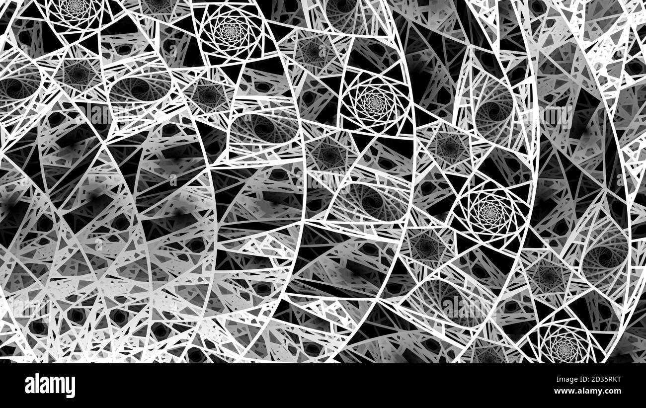 Black and white inverted stained-glass texture, computer generated ...