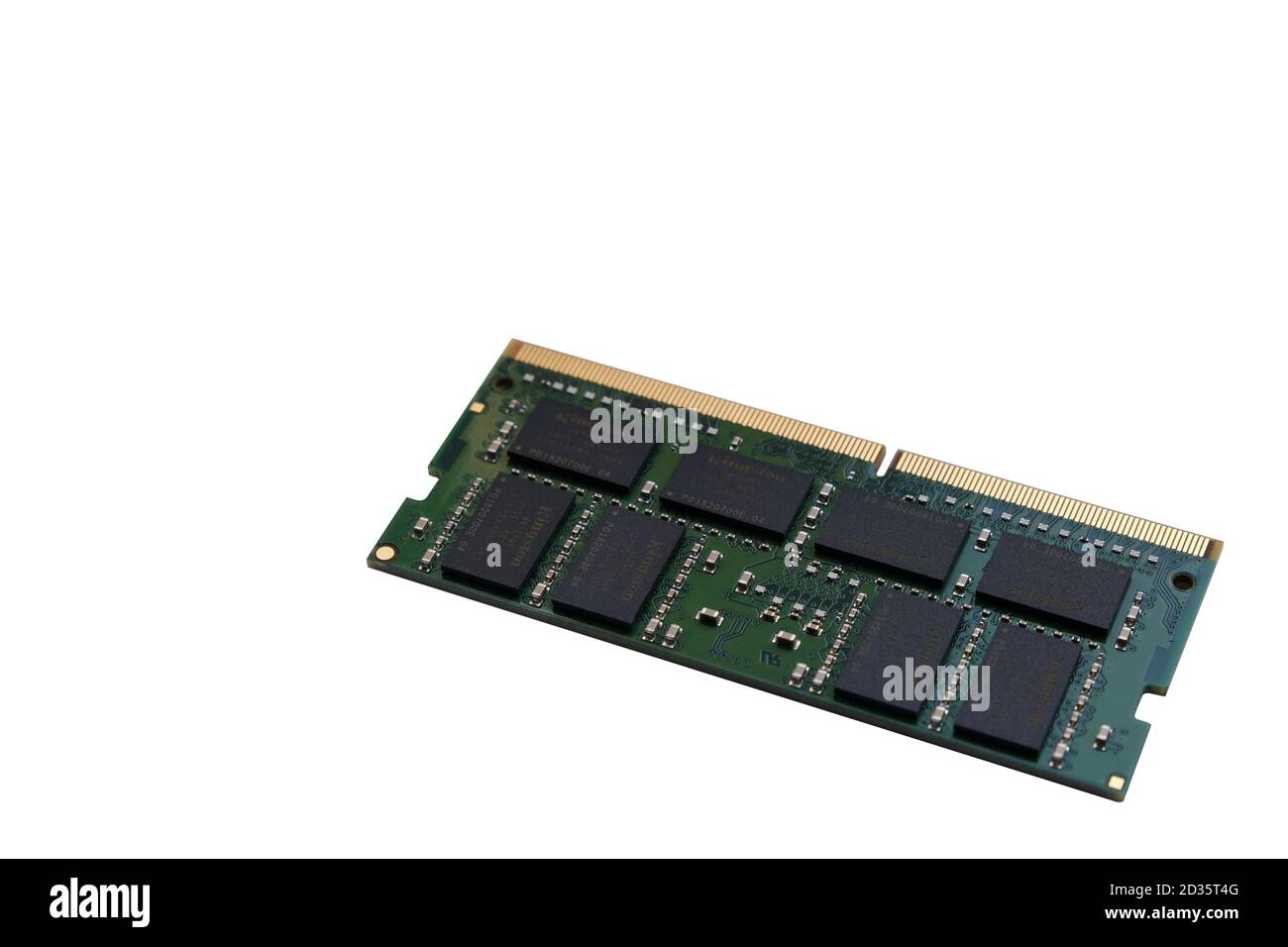 Istanbul, Turkey - October 6, 2020 : Rear view of a Kingston Technology 16gb 2666 mhz Ddr 4 Ram for notebooks isolated on white background. Stock Photo