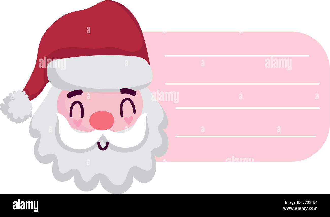 merry christmas, greeting card santa claus cartoon isolated design ...
