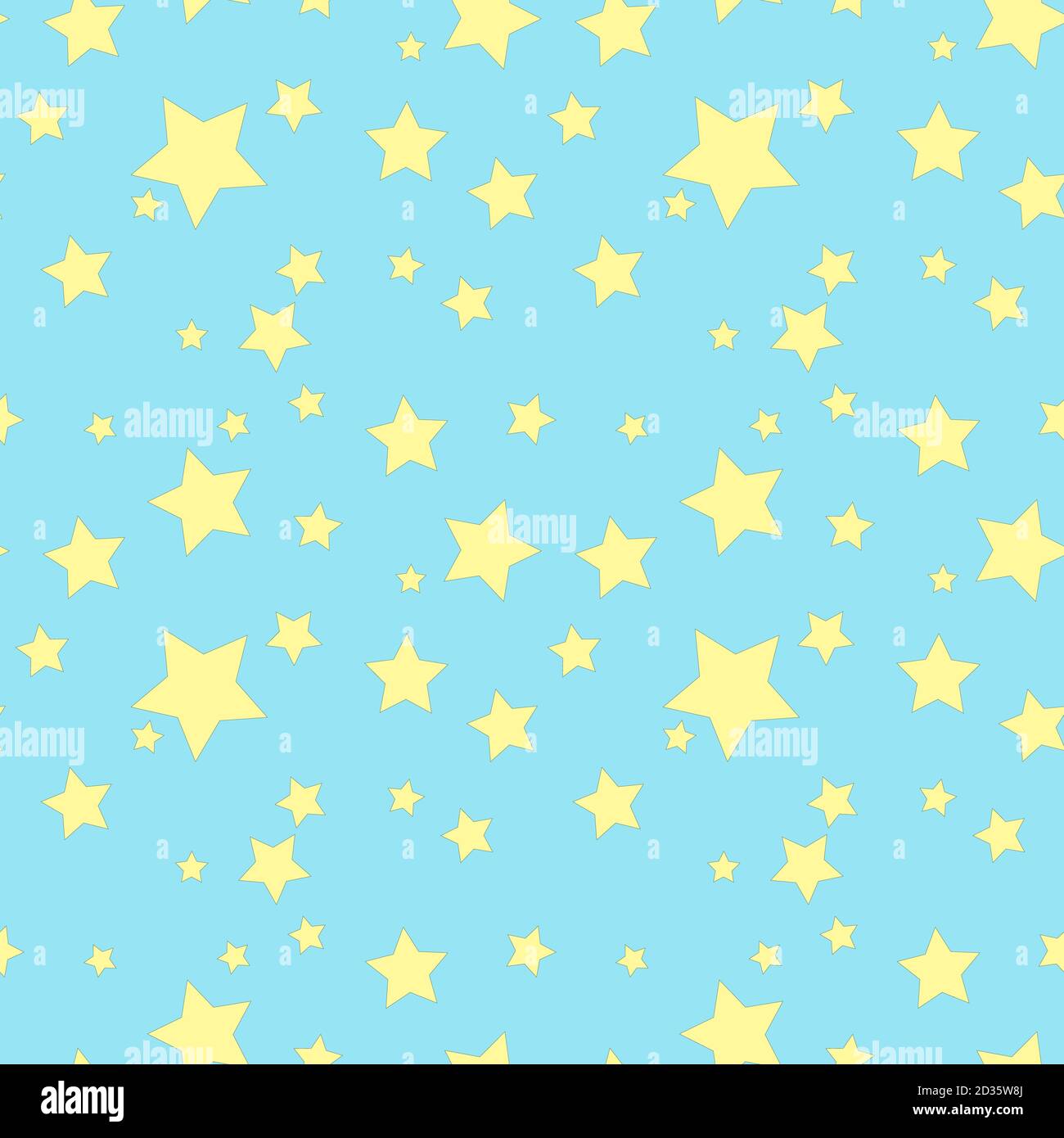 Seamless background with yellow stars on the blue sky. Vector on the ...
