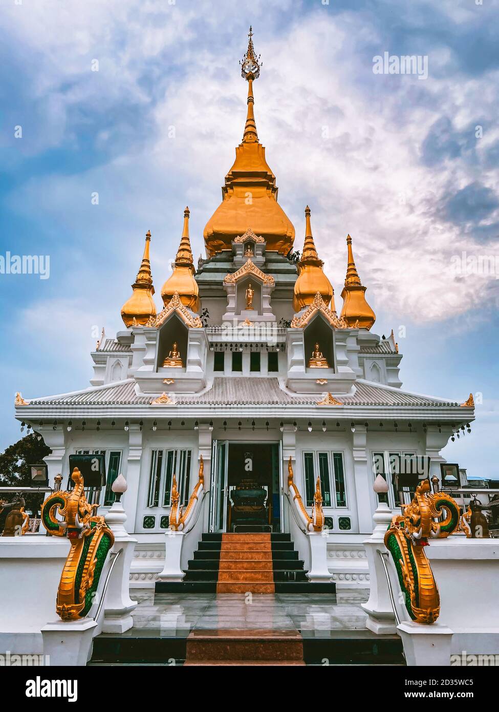 Walking around temples nong wang and Chao Por Lak Muang in Khon Kaen city in Thailand Stock Photo
