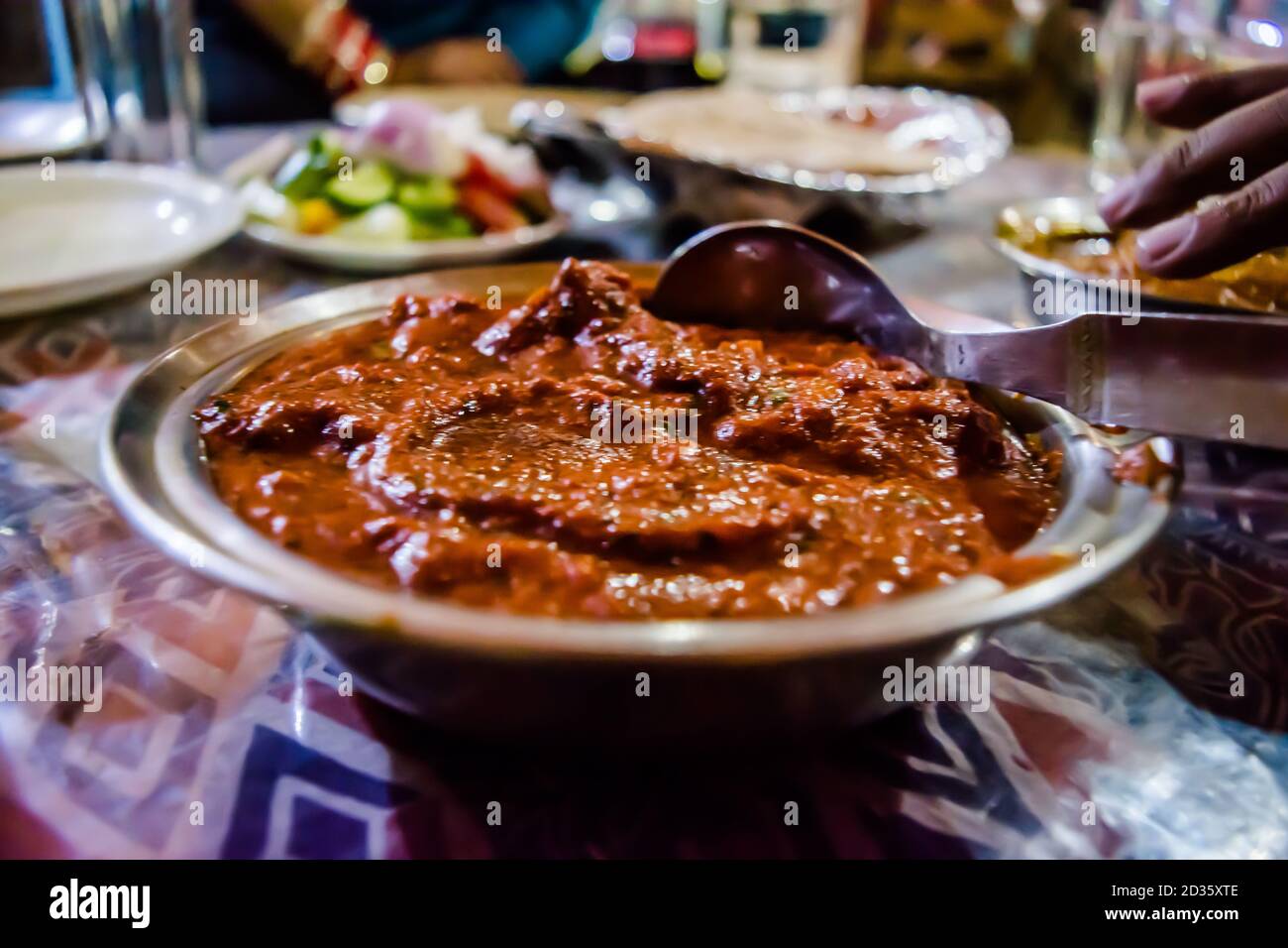 Laal Maas, Famous Rajasthani Dish, Laal Chicken and Laal mutton Stock Photo