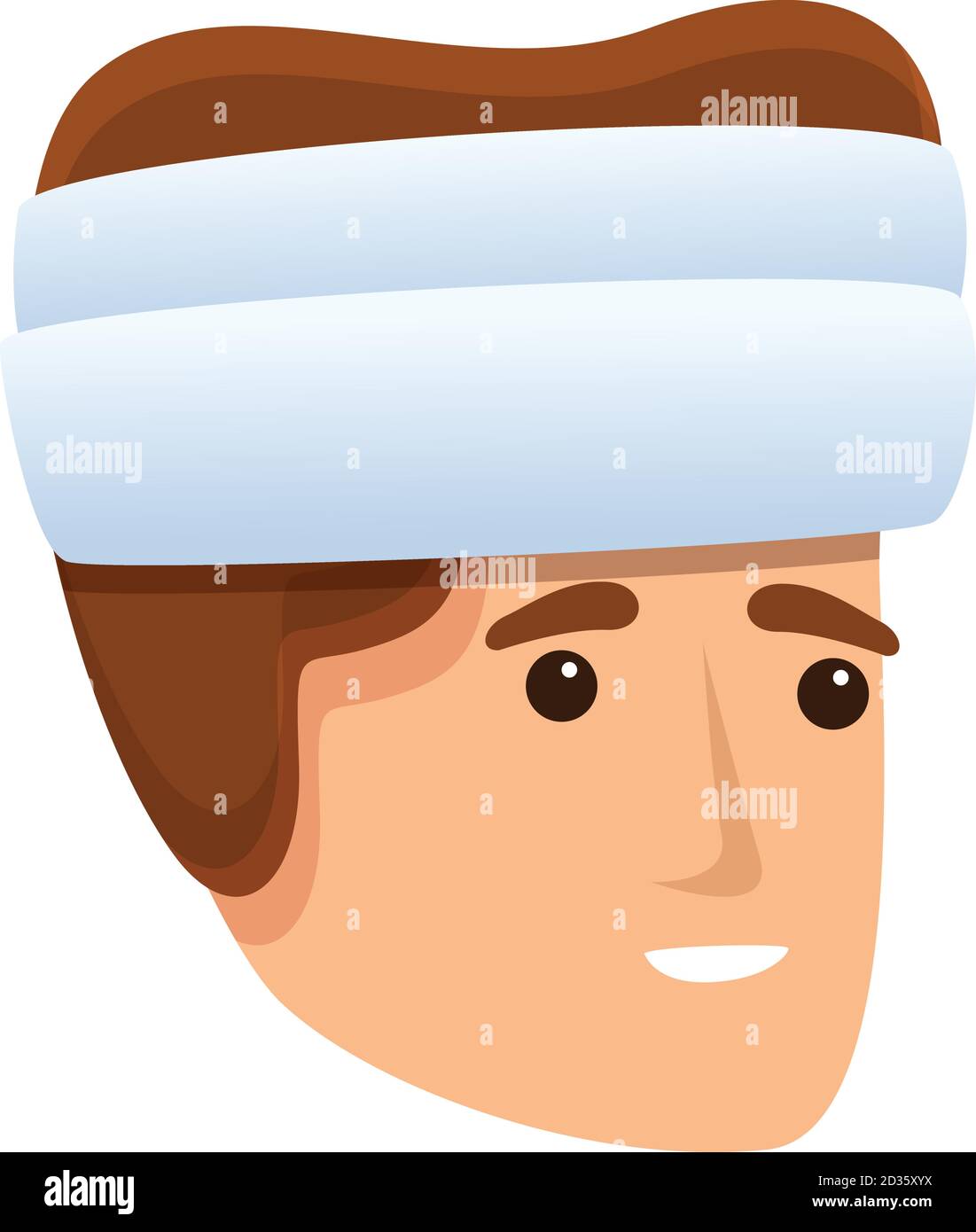 Head bandage icon. Cartoon of head bandage vector icon for web design