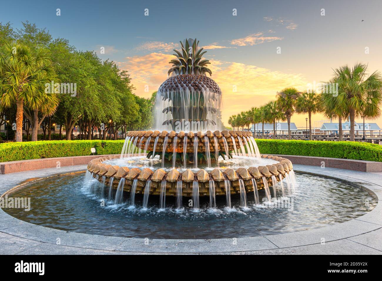 Charleston, South Carolina, USA at the Waterfront Park Pineapple