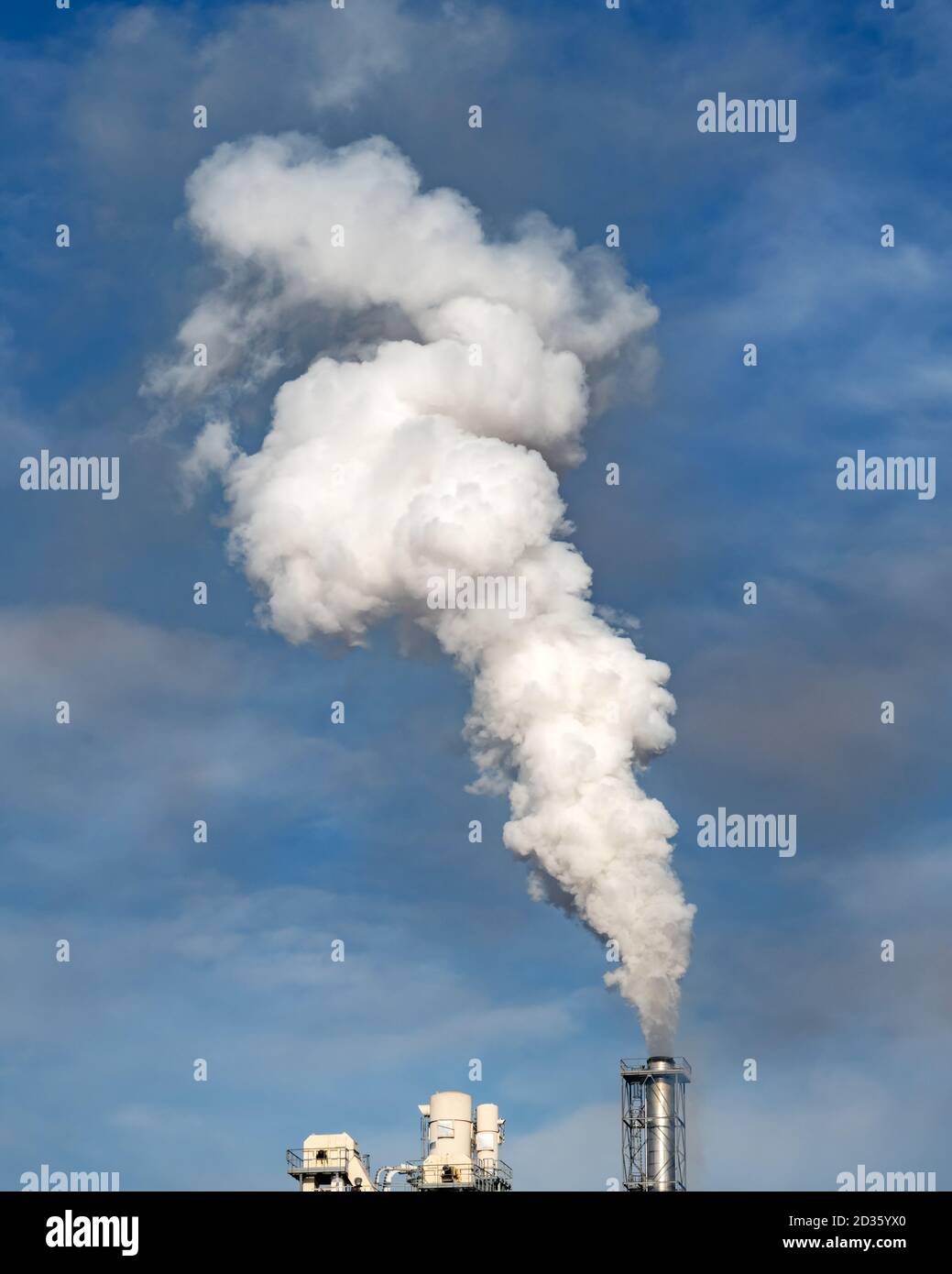 Smoke coming from the chimneys of the plant factory. Air pollution concept Stock Photo