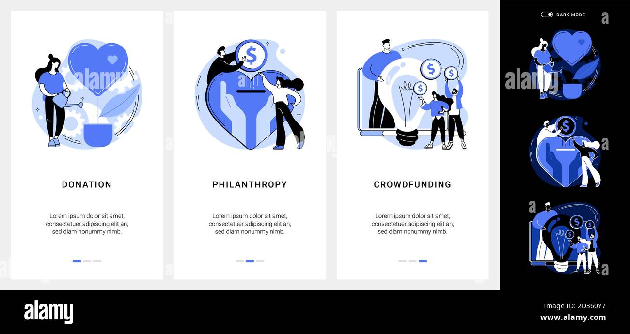 Fundraising mobile app UI kit Stock Vector Image & Art Alamy