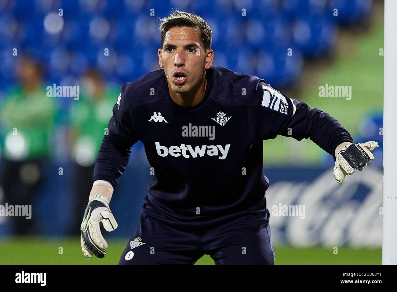Getafe, Spain. 29th Sep, 2020. Joel Robles of Real Betis during the La Liga match between Getafe CF and Real Betis played at Coliseum Alfonso Perez Stadium on September 29, 2020 in Getafe, Spain. (Photo by Ana Marcos/PRESSINPHOTO) Credit: Pro Shots/Alamy Live News Stock Photo
