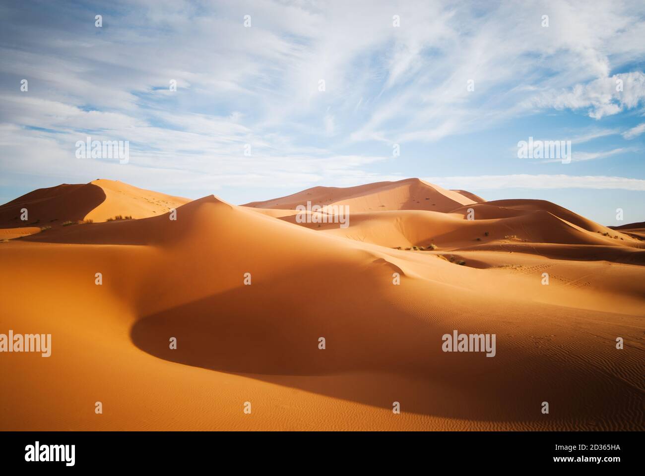 sand dunes in the Sahara Desert at sunset, Morocco Stock Photo - Alamy