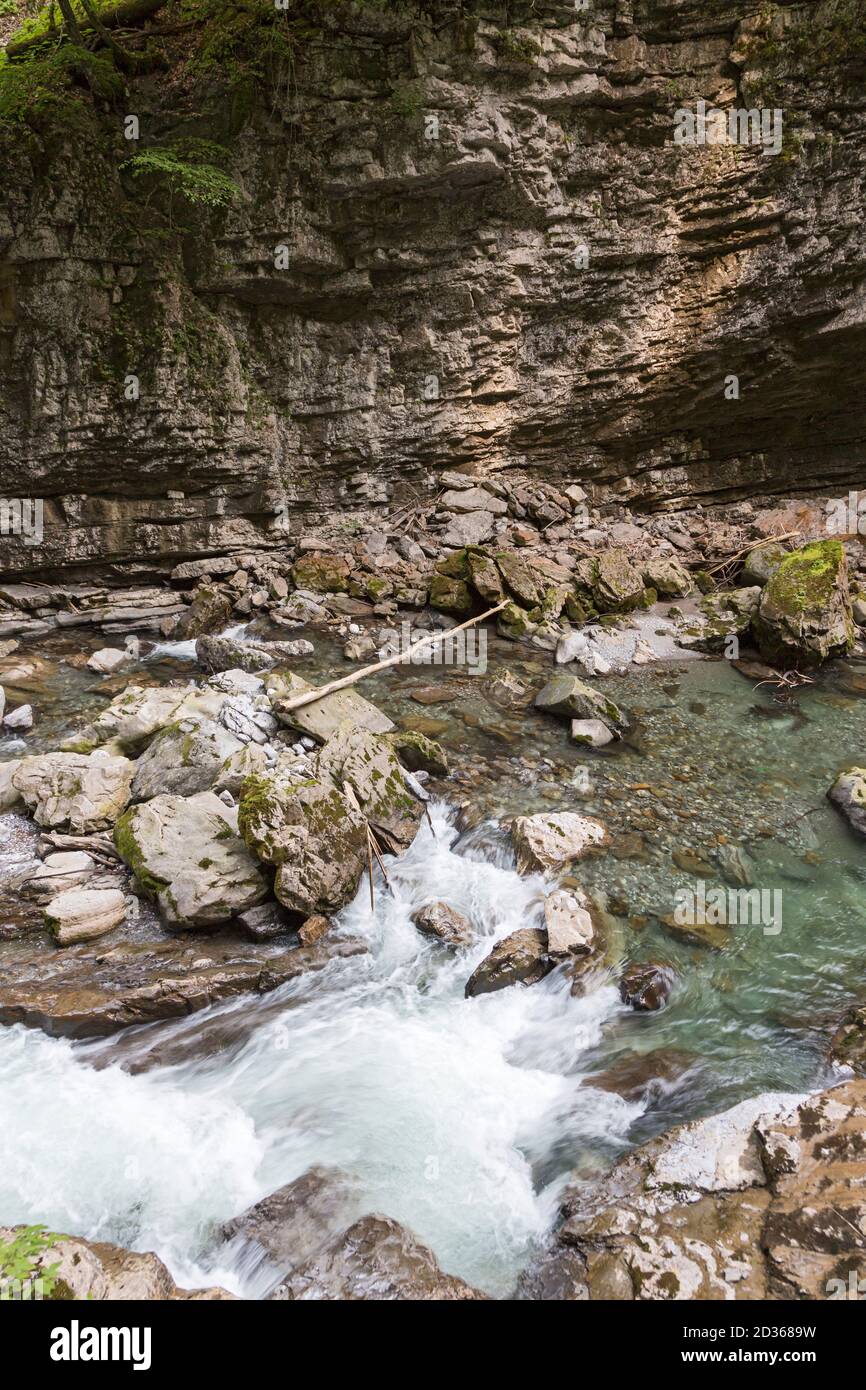 Breitachklamm, Gebirgsbach, Felsen, Wasser, fliessen Stock Photo
