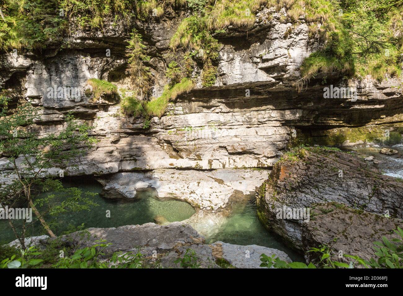Breitachklamm, Gebirgsbach, Felsen, Wasser, fliessen Stock Photo