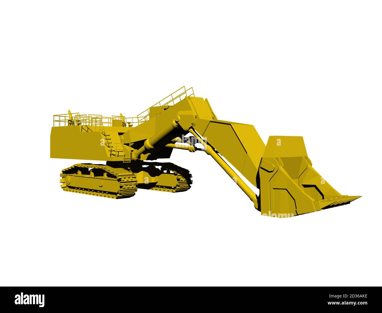 yellow excavator on construction site Stock Photo - Alamy
