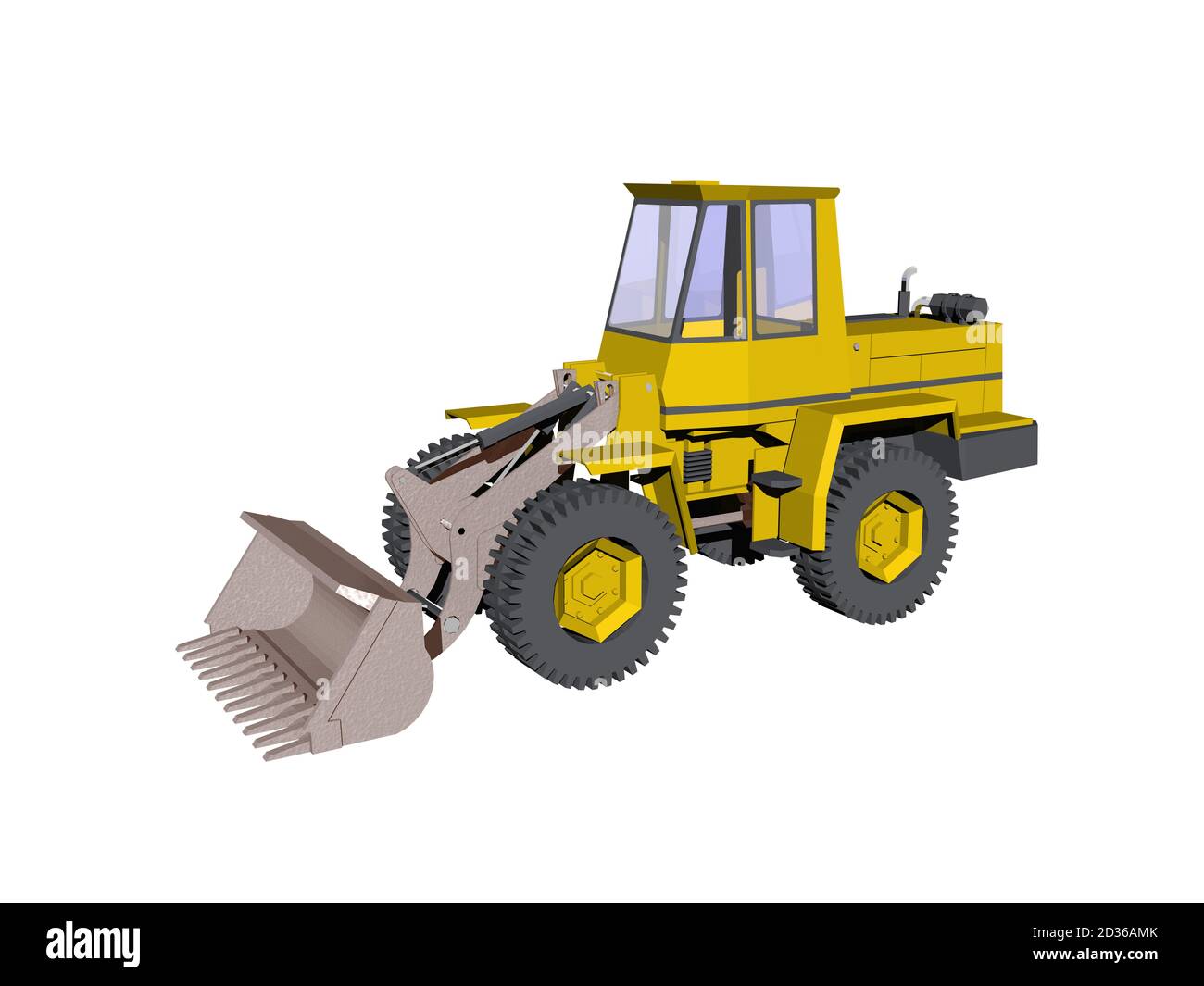 yellow excavator on construction site Stock Photo - Alamy