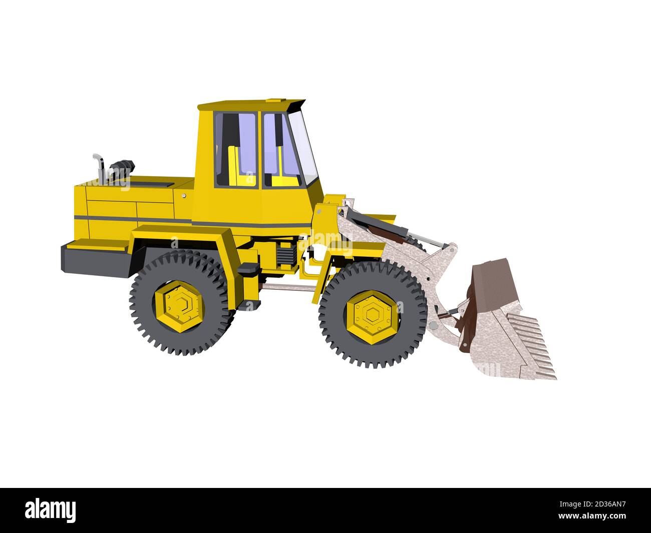 yellow excavator on construction site Stock Photo - Alamy
