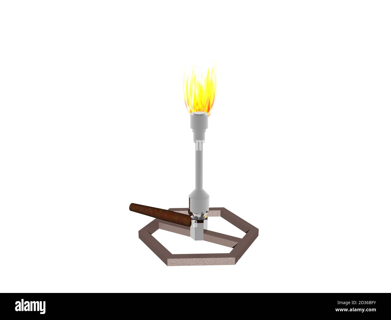 bunsen burner with flame in the laboratory Stock Photo Alamy