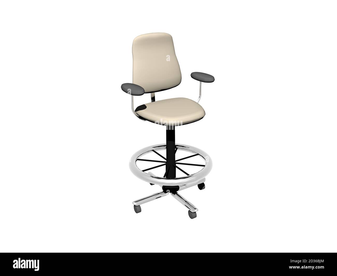 Padded office chair with wheels Stock Photo Alamy
