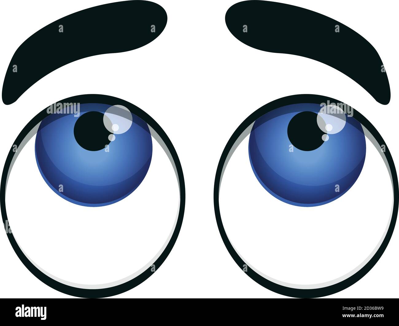 Pity eyes icon. Cartoon of pity eyes vector icon for web design isolated on white background Stock Vector