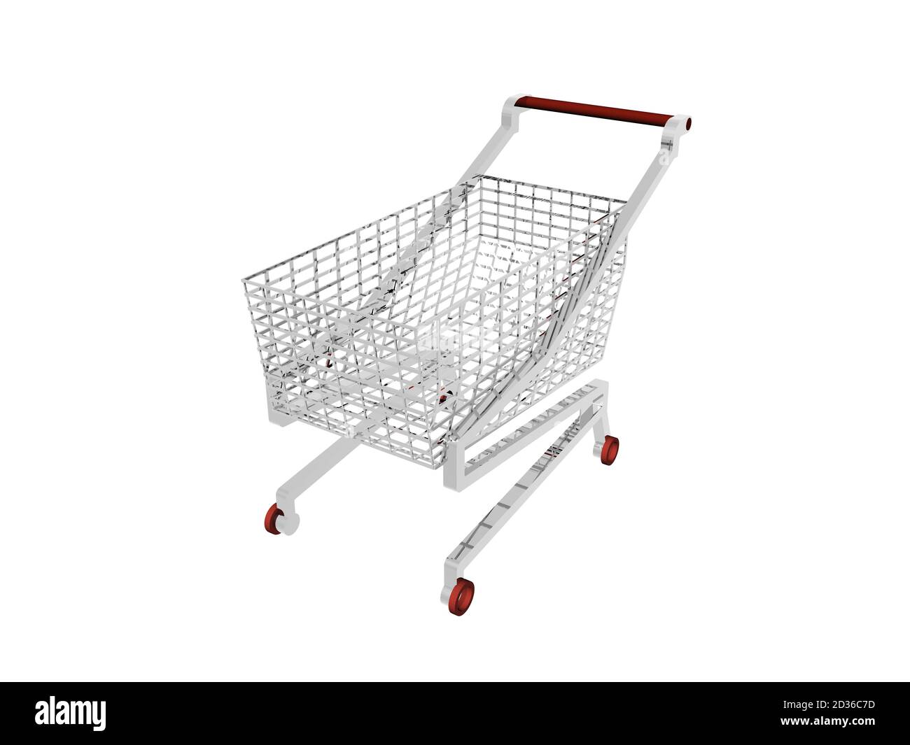 metallic shopping cart in the supermarket Stock Photo Alamy