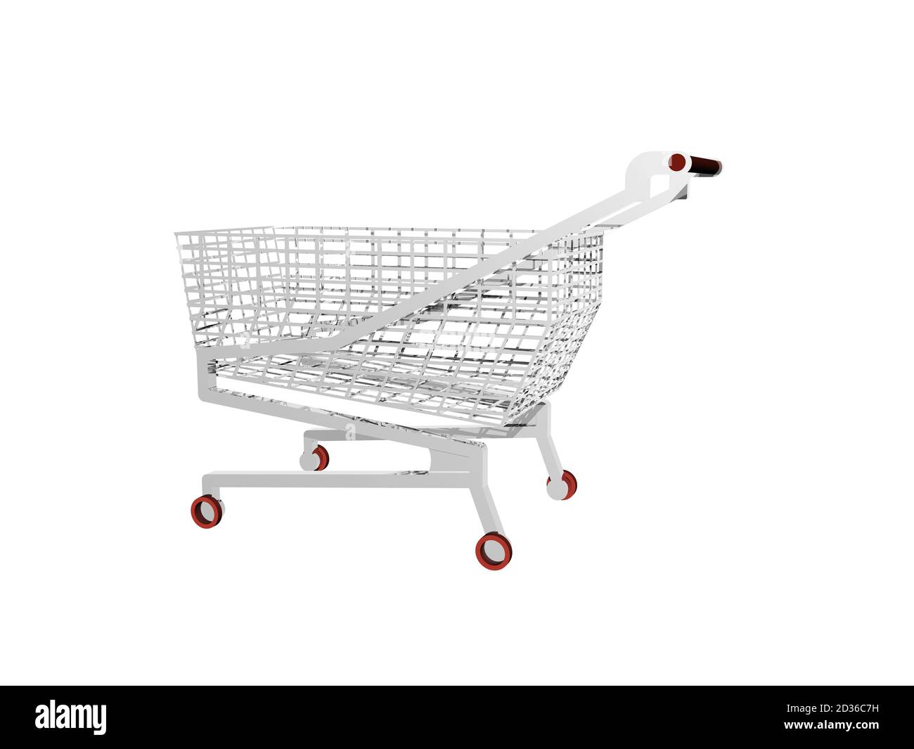 metallic shopping cart in the supermarket Stock Photo Alamy