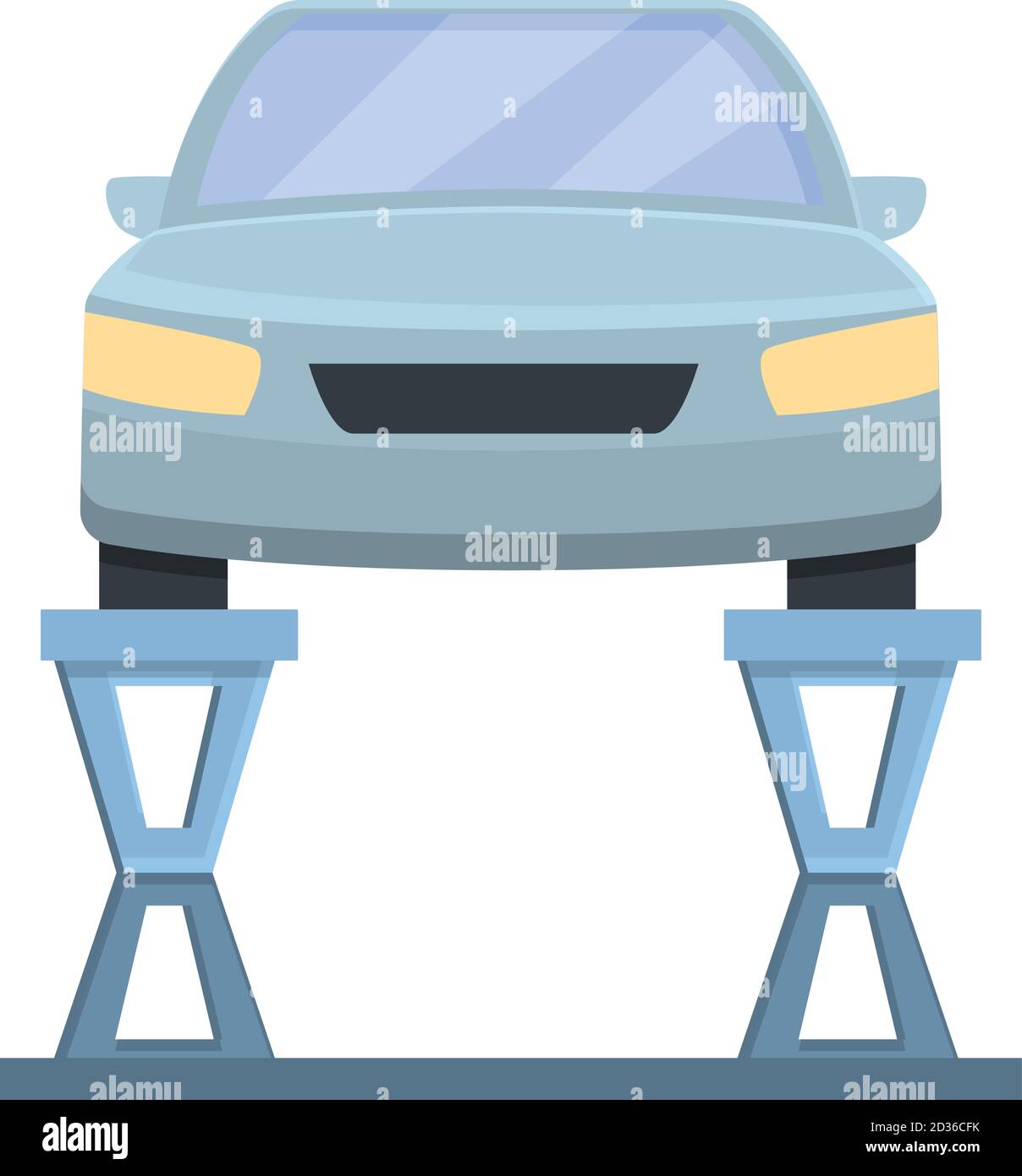 Car on lift icon. Cartoon of car on lift vector icon for web design