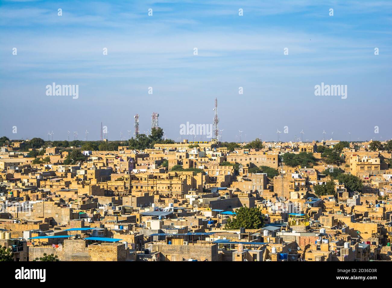 Jaisalmer city view from Jaisalmer Fort is situated in the city of Jaisalmer, in the Indian state of Rajasthan Stock Photo