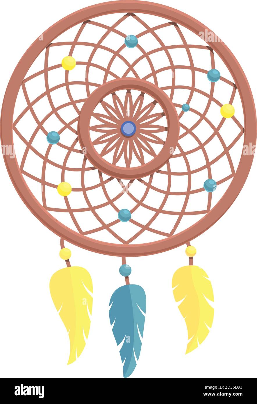 Colorful dream catcher icon cartoon style Vector Image