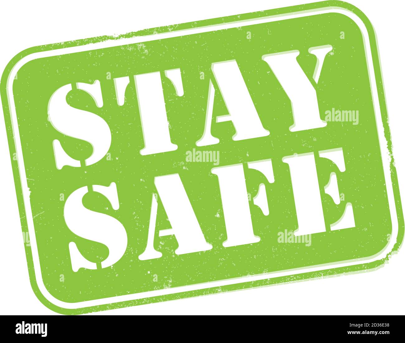 grungy STAY SAFE stamp or sign isolated on white vector illustration Stock Vector