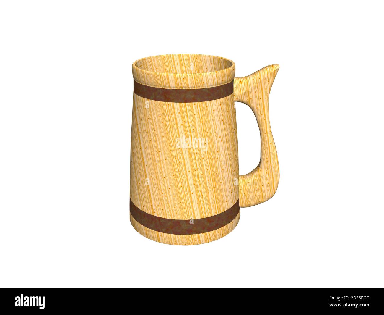 wooden beer mug with handle Stock Photo Alamy