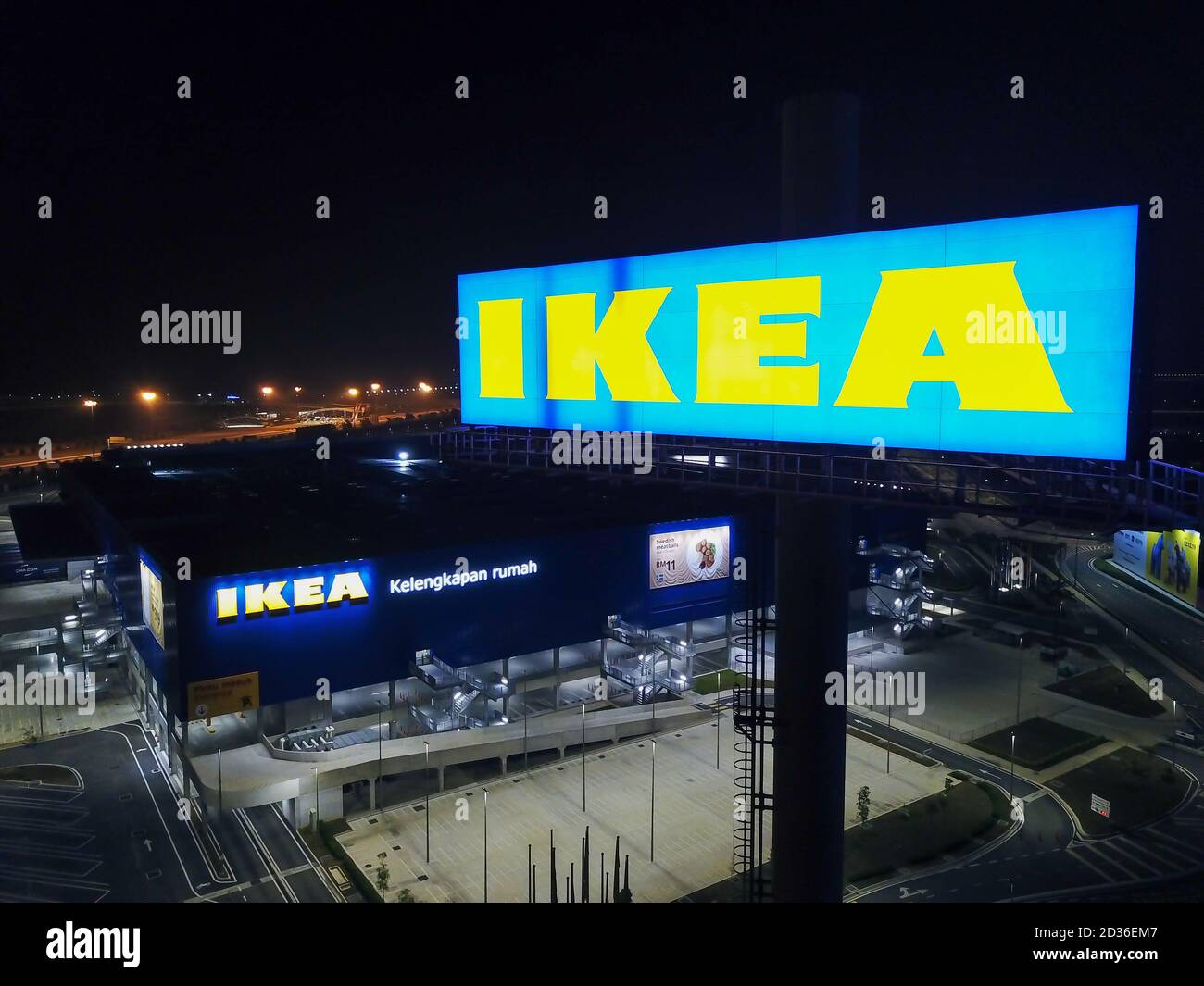 IKEA signboard at night Stock Photo Alamy