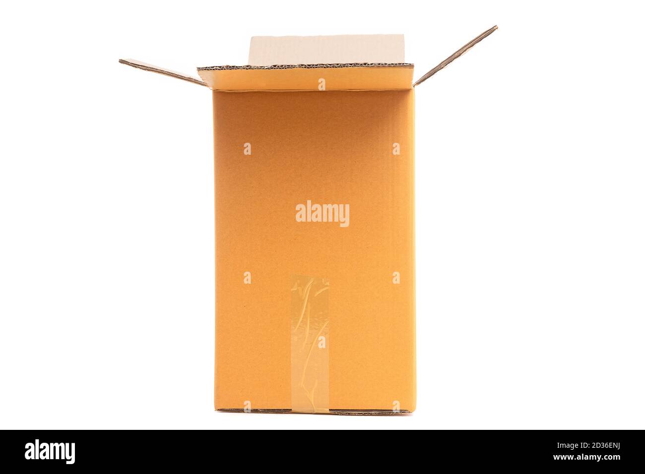 Open cardboard box isolated on a white background Stock Photo - Alamy