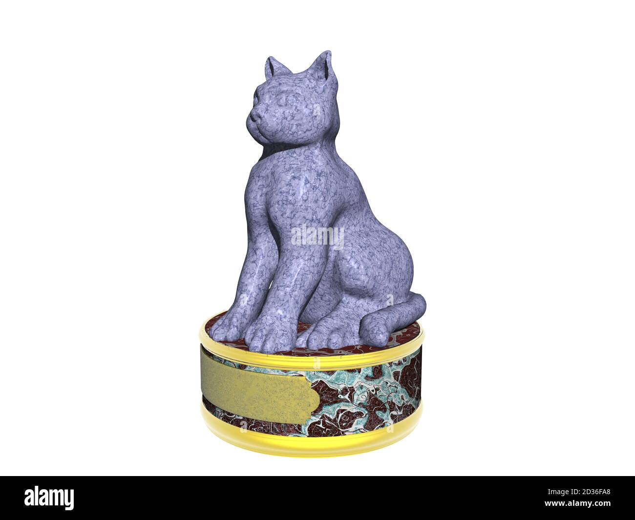 statue of a stone cat on pedestal Stock Photo - Alamy