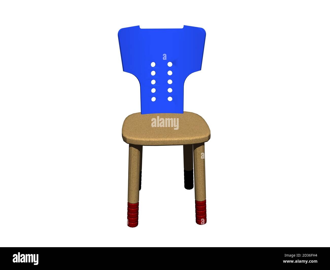 simple wooden kitchen chair with blue backrest Stock Photo Alamy