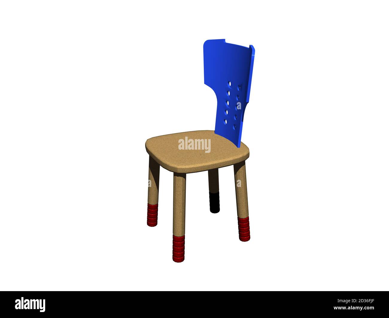 simple wooden kitchen chair with blue backrest Stock Photo Alamy