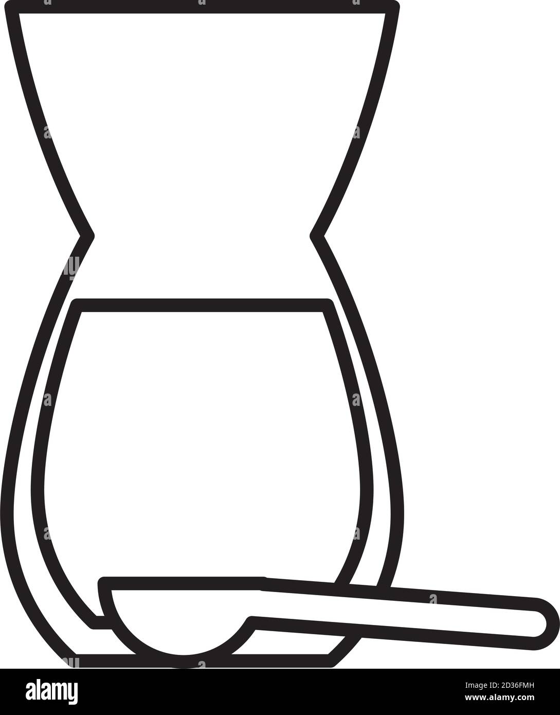 turkish tea icon over white background, line style, vector illustration Stock Vector