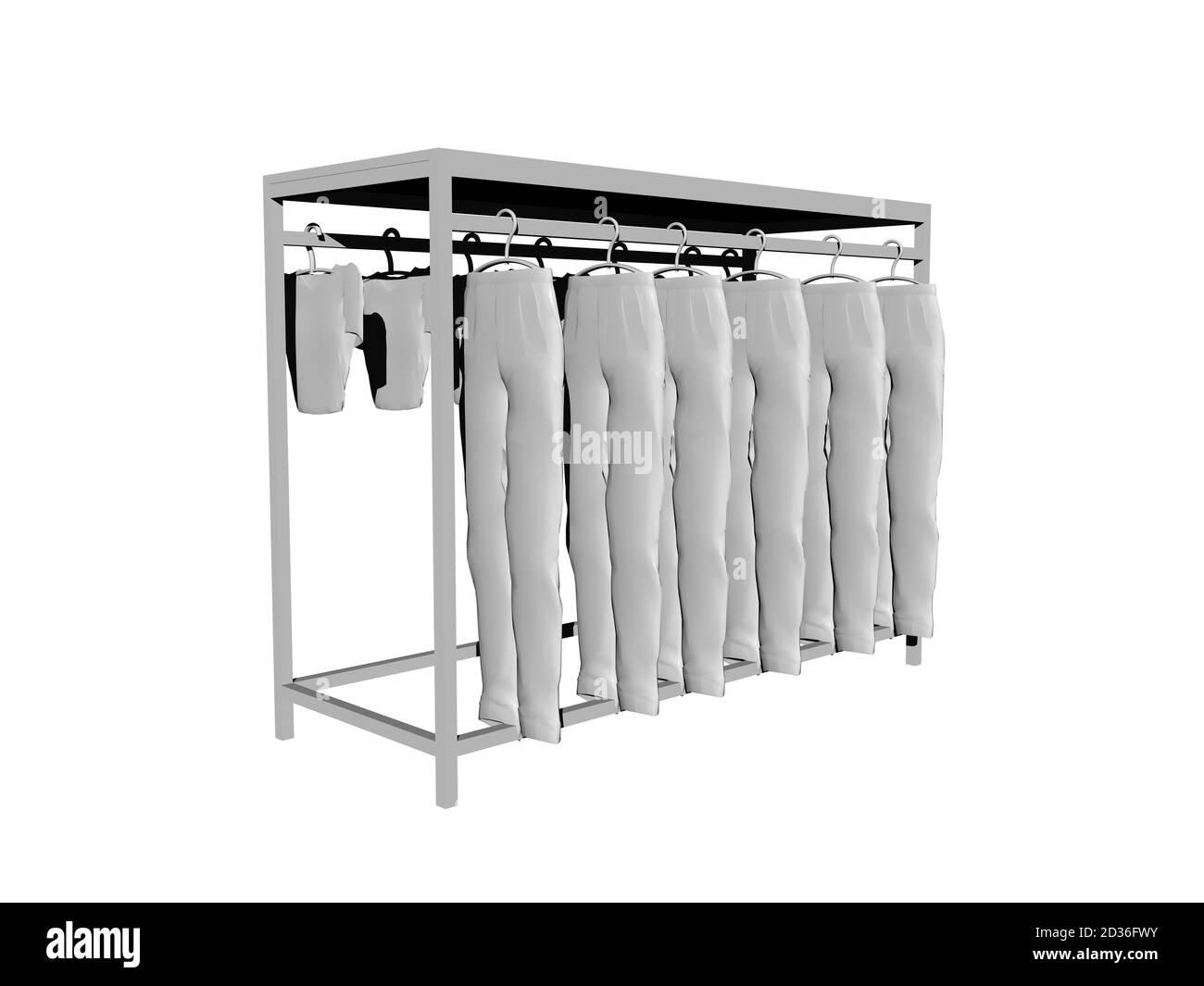 metallic rollable clothes rack with clothes Stock Photo Alamy