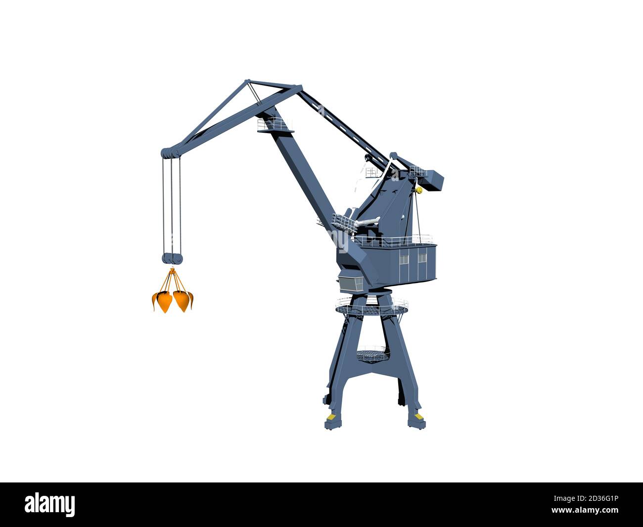 Unloading Hook blue unloading crane at the port with hooks Stock Photo - Alamy