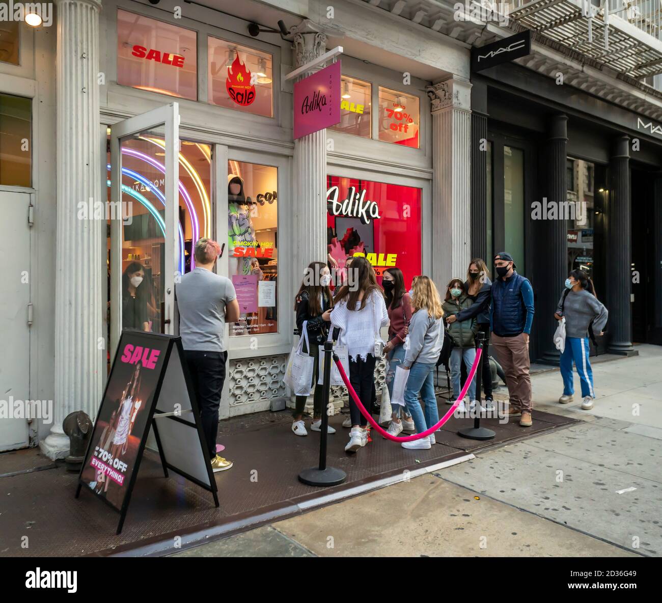 Shoppers Wait To Enter The Adika Boutique In Soho In New York On Sunday October 4 2020 C Richard B Levine Stock Photo Alamy