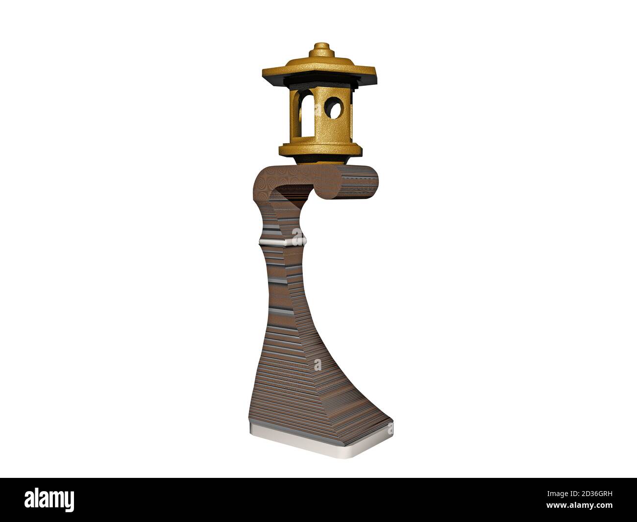 brass garden lamp on stand Stock Photo Alamy